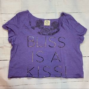 American Eagle outfitters Vintage Large puprle violet crop top tee cotton short